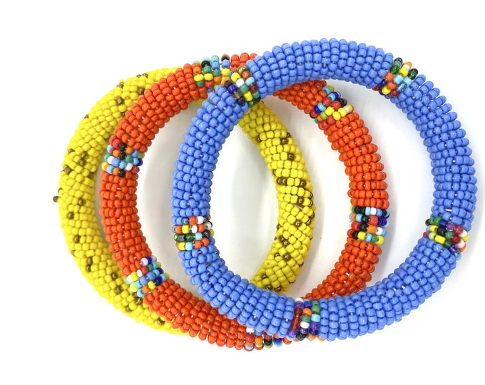 Set of 3 stackable Maasai tribe bangles
