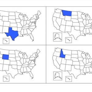 Montessori 3 Part Cards- USA