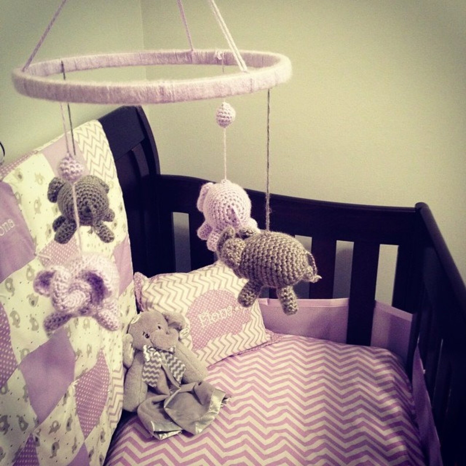 Baby Elephant Crib Mobile Etsy