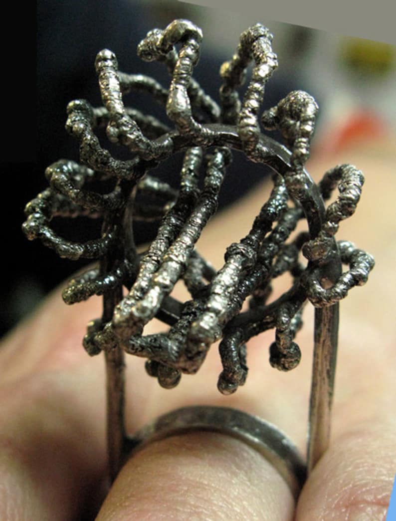 Tendrillar Cluster Ring in Sterling Silver