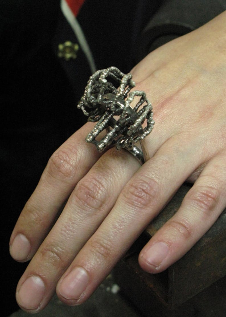 Tendrillar Cluster Ring in Sterling Silver