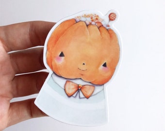 Pumpkin Kid, spooky cute friend - vinyl sticker