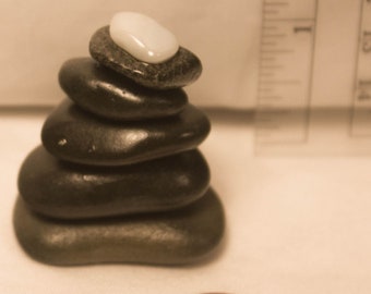 Small Lake Superior Stacked Rock #3 -  Rock Cairn - Beach Rock -  Inukshuk - Fairy Garden - Zen