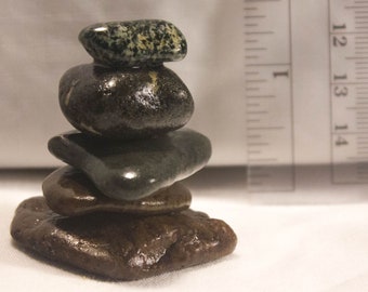 Small Lake Superior Stacked Rock #9 -  Rock Cairn - Beach Rock -  Inukshuk - Fairy Garden - Zen