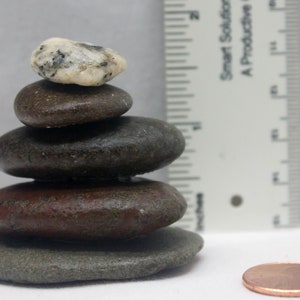 Small Lake Superior Stacked Rock 6 Rock Cairn Beach Rock Inukshuk Fairy Garden Zen image 3