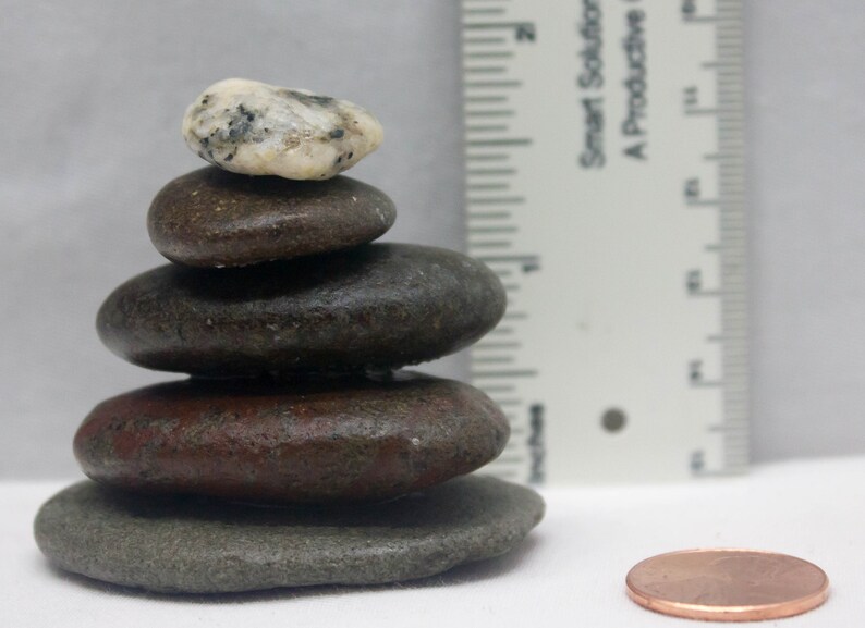 Small Lake Superior Stacked Rock 6 Rock Cairn Beach Rock Inukshuk Fairy Garden Zen image 3