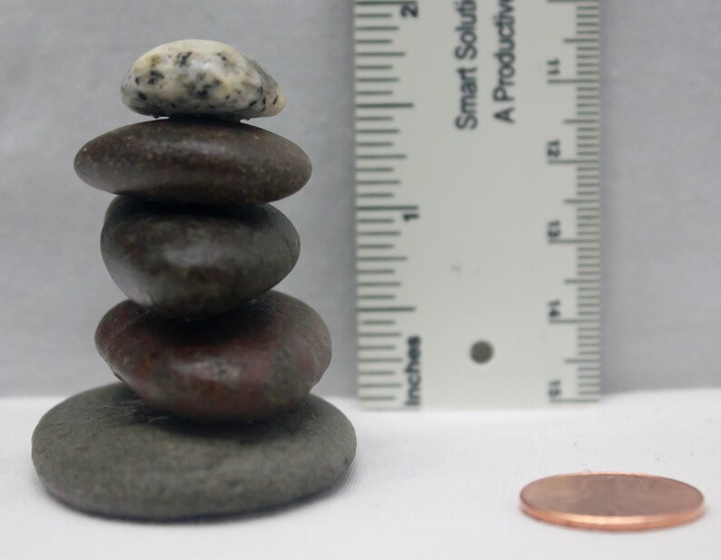 Small Lake Superior Stacked Rock 6 Rock Cairn Beach Rock Inukshuk Fairy Garden Zen image 2