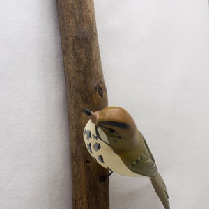 Ovenbird left facing. Handcrafted, carved wooden bird, painted bird, home decor, wall decor, Made in USA image 4