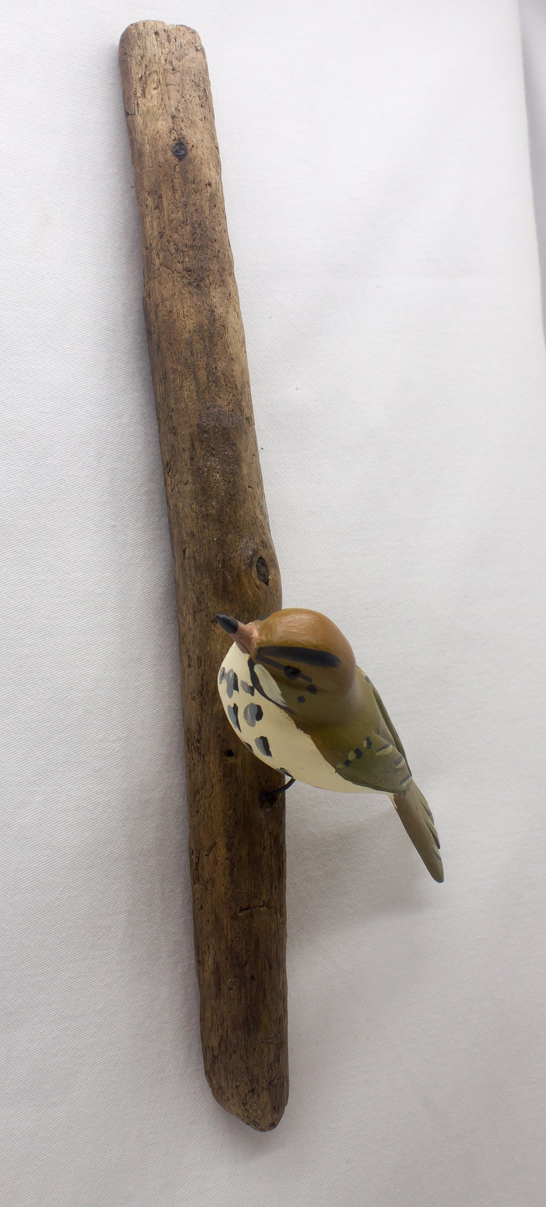 Ovenbird left facing. Handcrafted, carved wooden bird, painted bird, home decor, wall decor, Made in USA image 4