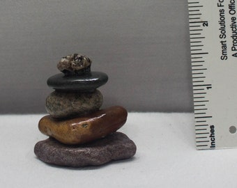 Small Lake Superior Stacked Rock #13 -  Rock Cairn - Beach Rock -  Inukshuk - Fairy Garden - Zen