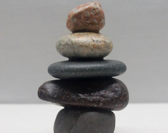 Medium Lake Superior Stacked Rock #2 -  Rock Cairn - Beach Rock -  Inukshuk - Fairy Garden - Zen