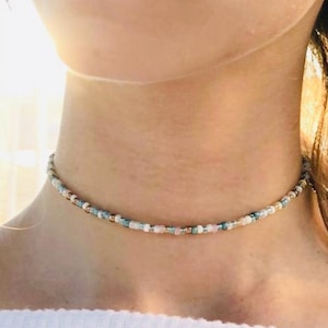 Coco Beach Beaded Choker Necklace, Bead Chokers, Jewelry, Boho Necklaces, Trendy Waterproof adjustable jewelry