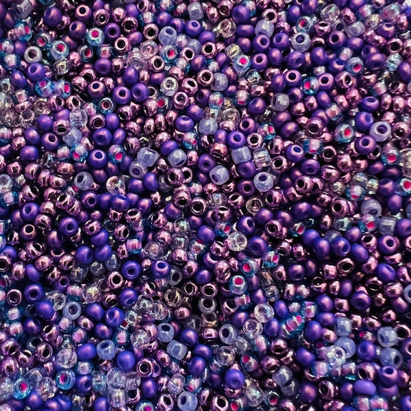 11/0 Miyuki Seed Beads, Purple Crush Seed Beads, Seed Bead Supply, Purple Seed Beads, Beading Supplies, Jewelry Findings , Custom Mix