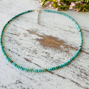 Dainty Turquoise Beaded Choker. Beaded Necklace, Beaded Choker, Beach Jewelry, Waterproof Choker, Boho Beaded Chokers, Beach Jewelry