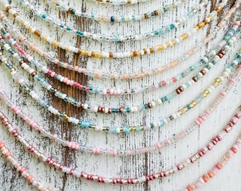 Beach Collection Beaded Necklace, Beaded Choker Necklace, Seed Bead Chokers, Waterproof Choker Necklace, Boho Beaded Chokers