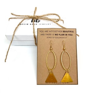 geometric earrings / BEST SELLER / modern earrings / gold dangle earrings / brass earrings / boho earrings / triangle earrings / lightweight