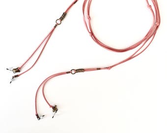 rosa Leder Halskette / Herbst Halskette / rosa wickeln Halskette / Leder Halsband / lange Boho Halskette / rosa Halskette / Wildleder Leder Halsband