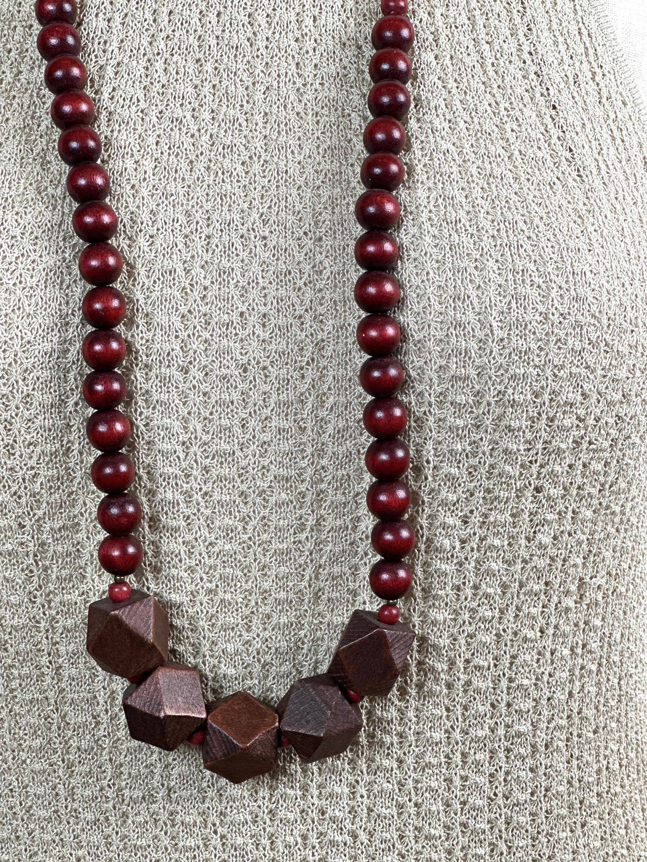 Collana Di Perline Di Legno Marrone,collana Di Perline Lunga,collana Di Perline Grosso,collana Di Perline Grandi,collana Di Perline Di Legno,collana Di Perline Grandi,gioielli Di Legno - Italia - Foto 12