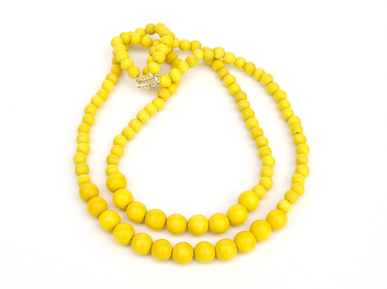 Yellow Necklace / Yellow Bead Necklace / Yellow Necklace for Etsy