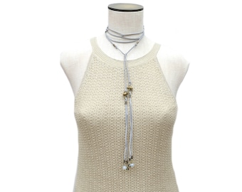 Collana Girocollo Punk Gotico In PU E Lega – Azzurro, Regolabile, Lunghezza 39 Cm