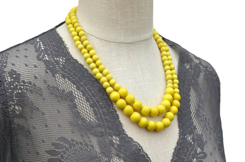 Yellow Necklace / Yellow Bead Necklace / Yellow Necklace for Etsy