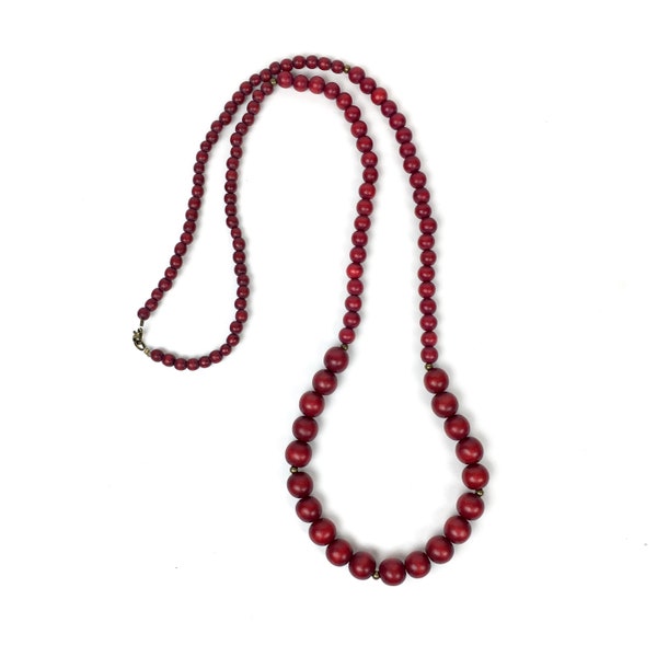 Red Bead Necklace - Etsy