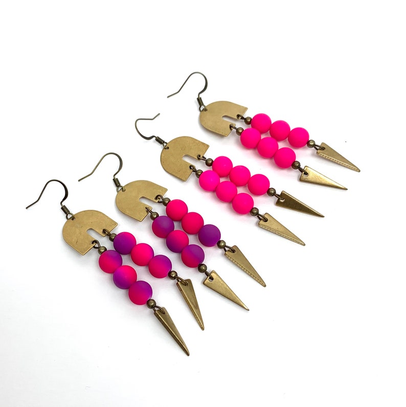 Bright Orange Earrings / Neon Orange Earrings / Summer Etsy