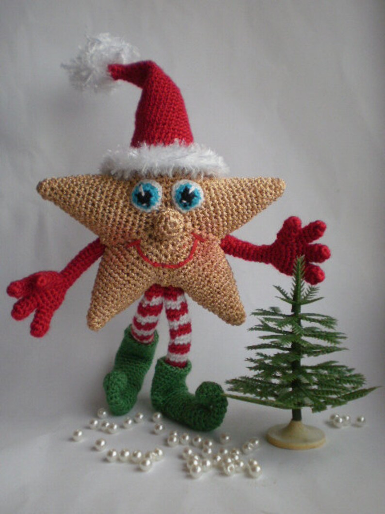 Stargirl Crochet Pattern PDF Amigurumi Christmas tree pendant image 2