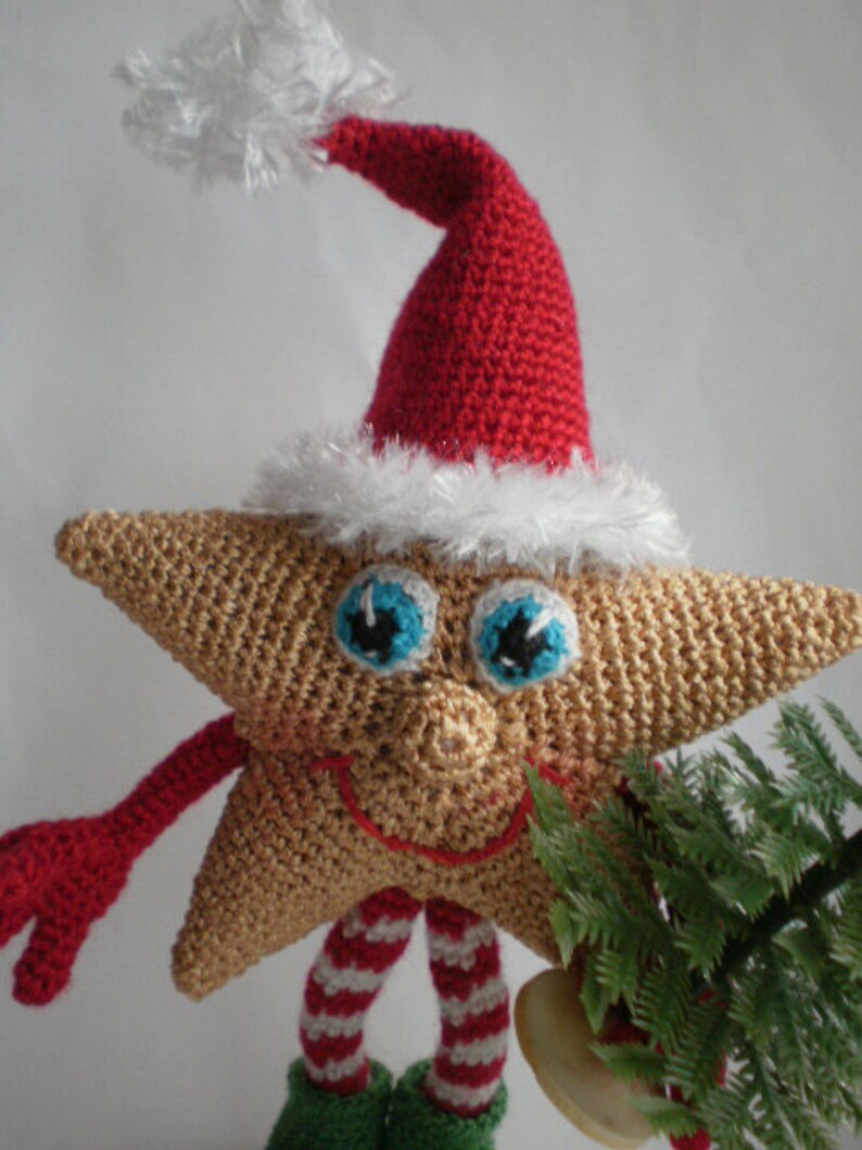 Stargirl Crochet Pattern PDF Amigurumi Christmas tree pendant image 3