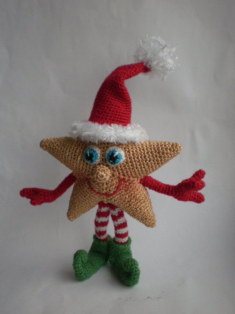 Stargirl Crochet Pattern PDF Amigurumi Christmas tree pendant image 4