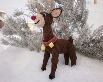 Reindeer Rudolf - Crochet Christmas Toy PDF Pattern