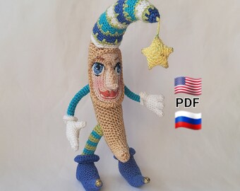Christmas Crescent Boy- Crochet Christmas Ornaments PDF
