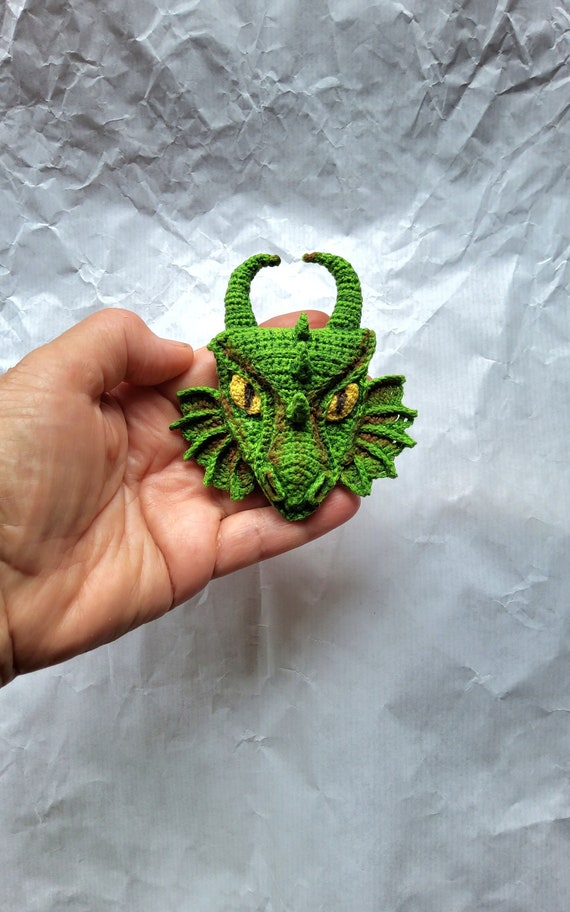 Dragon Head - Crochet Brooch, Magnet, Car Pendant PDF Pattern - Etsy