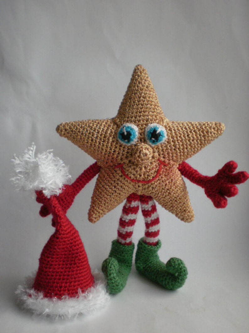 Stargirl Crochet Pattern PDF Amigurumi Christmas tree pendant image 1