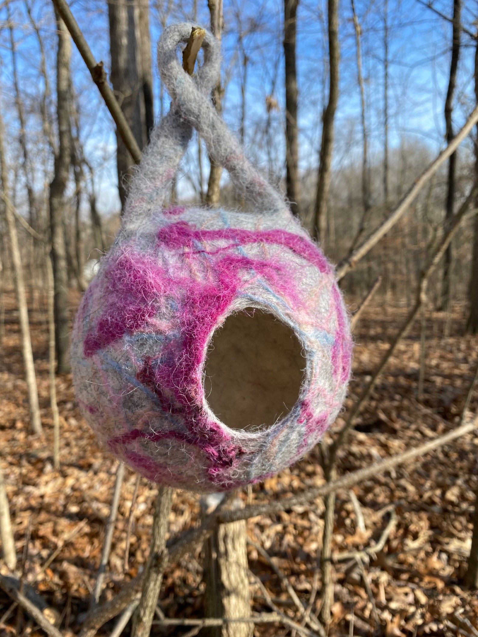 Bird Pods Birdhouse Felted Bird House Eco Friendly Wool Etsy