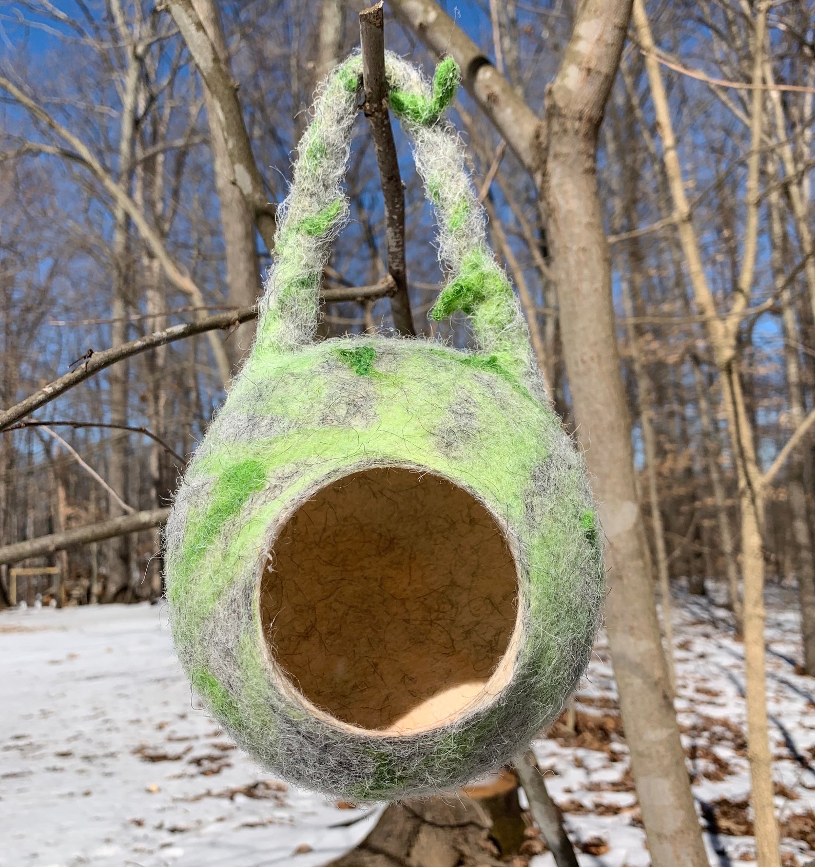Bird Pods Birdhouse Felted Bird House Eco Friendly Wool Etsy