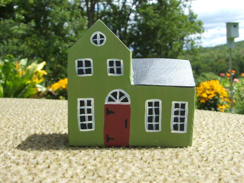 Bemalte Holzhaus Volkskunsthaus Mini-Holzhaus kleines | Etsy
