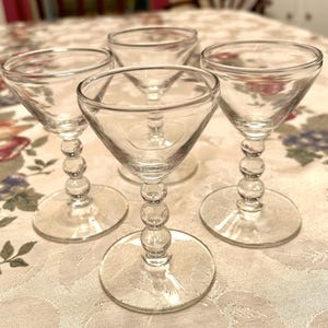 Vintage set of 4 sherry, port, wine or cordial glasses circa 1950 for Christmas, birthday, friend, collector, housewarming