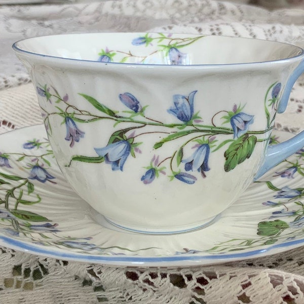 Vintage SHELLEY Harebell English Bone China Teacup and Saucer.