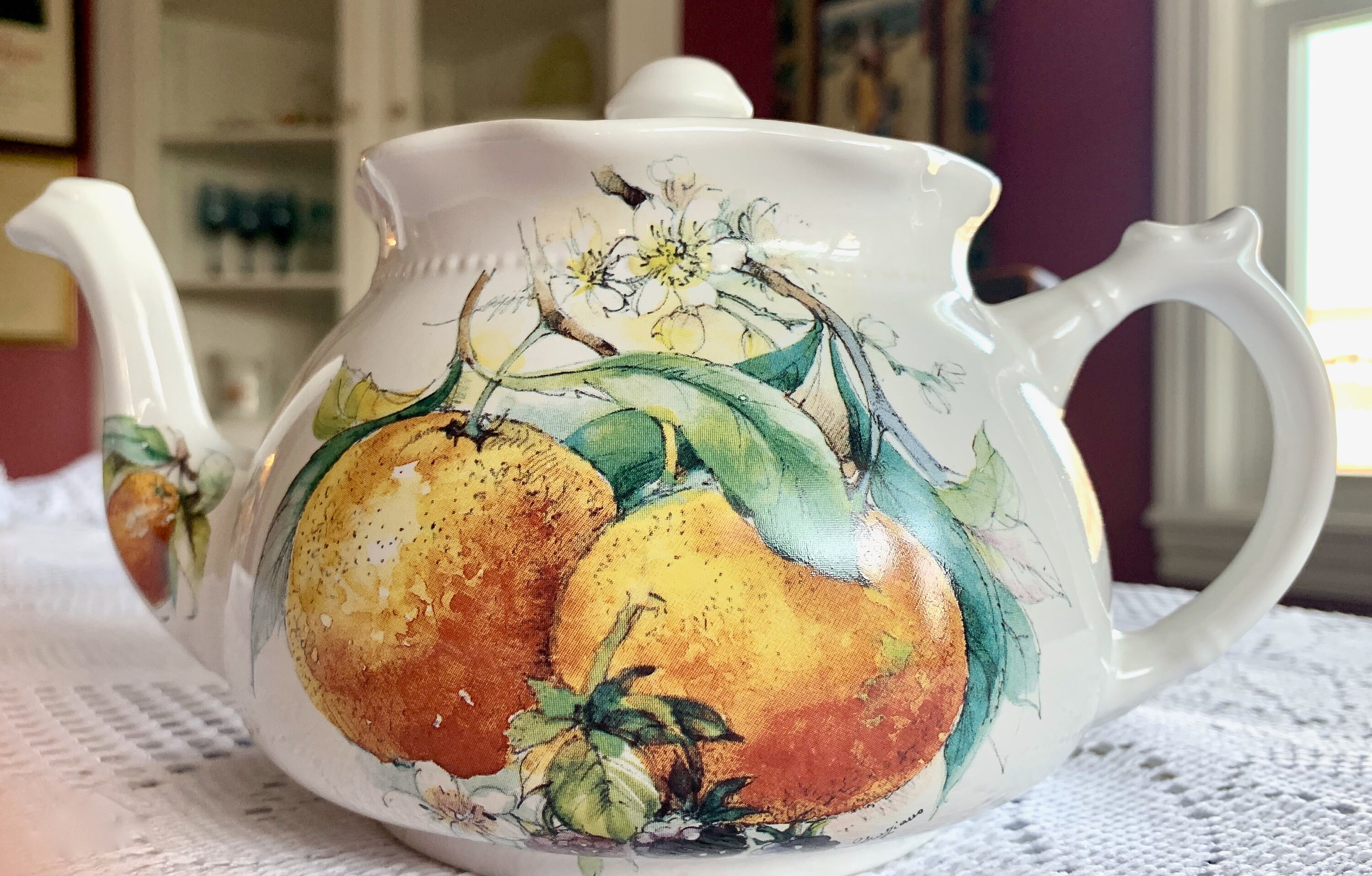 Vintage Arthur Wood Signed Teapot in Multiple Fruits Design Etsy