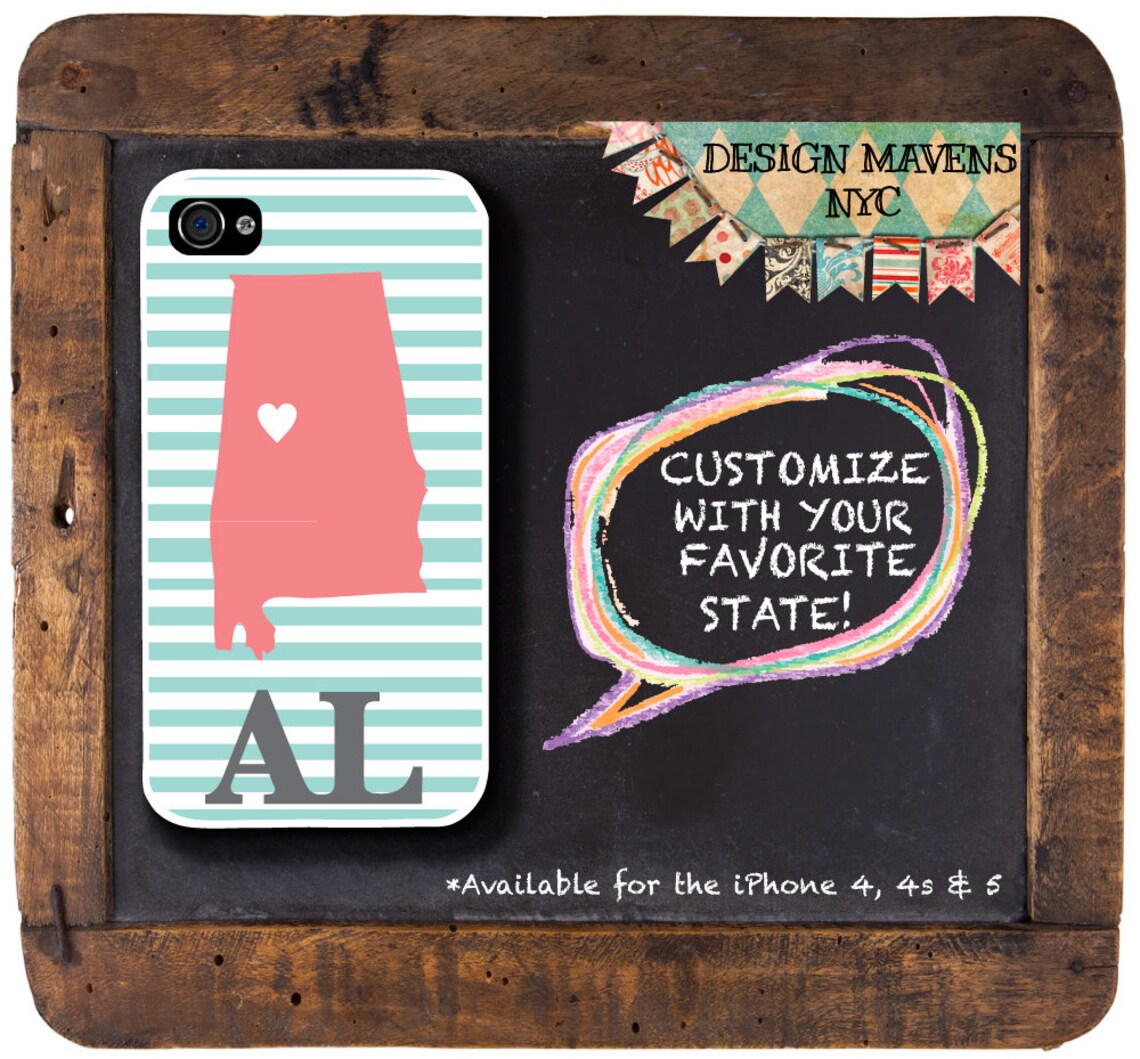 Alabama iPhone Case Personalized iPhone Case State Love Etsy