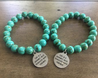 Friend Charm Beaded Bracelet