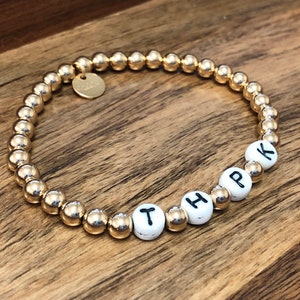 White Name, Initial or Word 14k Gold fIlled bracelet