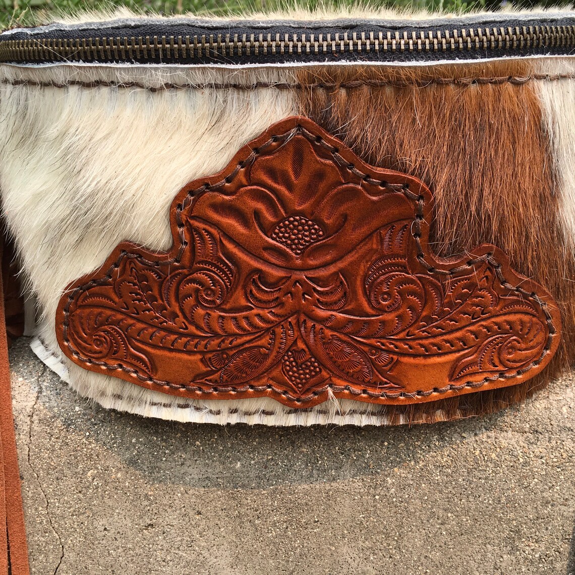 Western Fringe Cowhide Fanny Pack Etsy