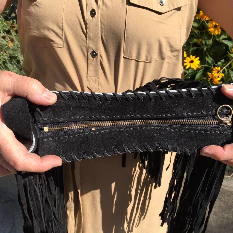 Western fringe cowhide crossbody purse Etsy