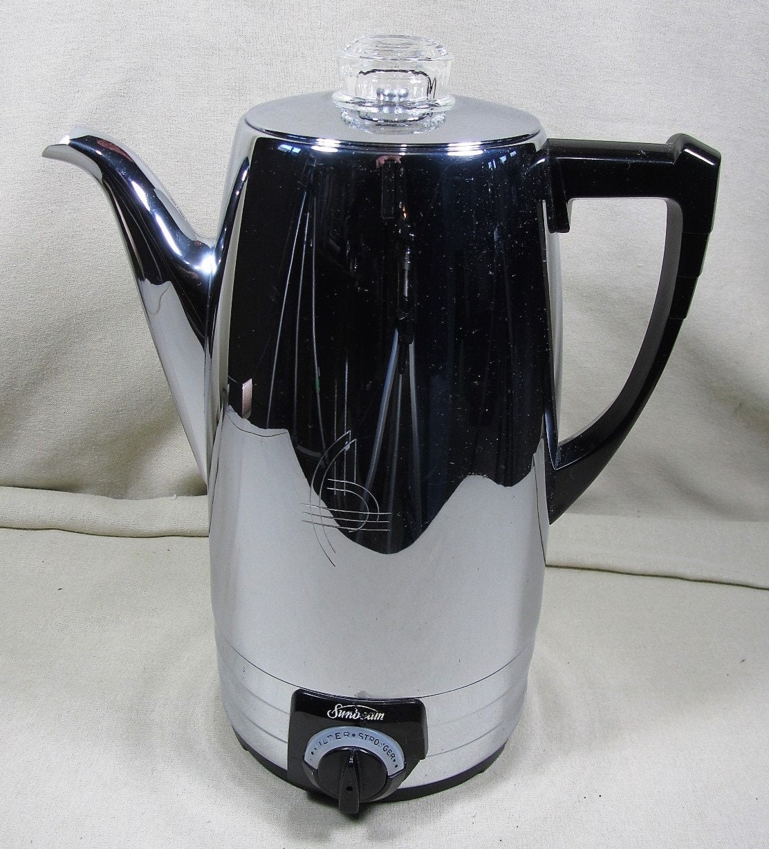 Vintage Sunbeam AP-Z 12 Cup Electric Percolator Glass Gold Stars Coffee Pot