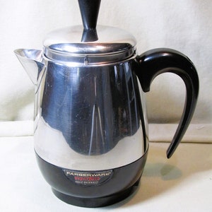 Refurbished  Restored Farberware 2 - 5 Cup Kidde Bronx  Model 134 Super Fast  Percolator