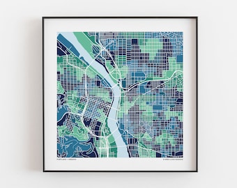 Portland OR - Map Print