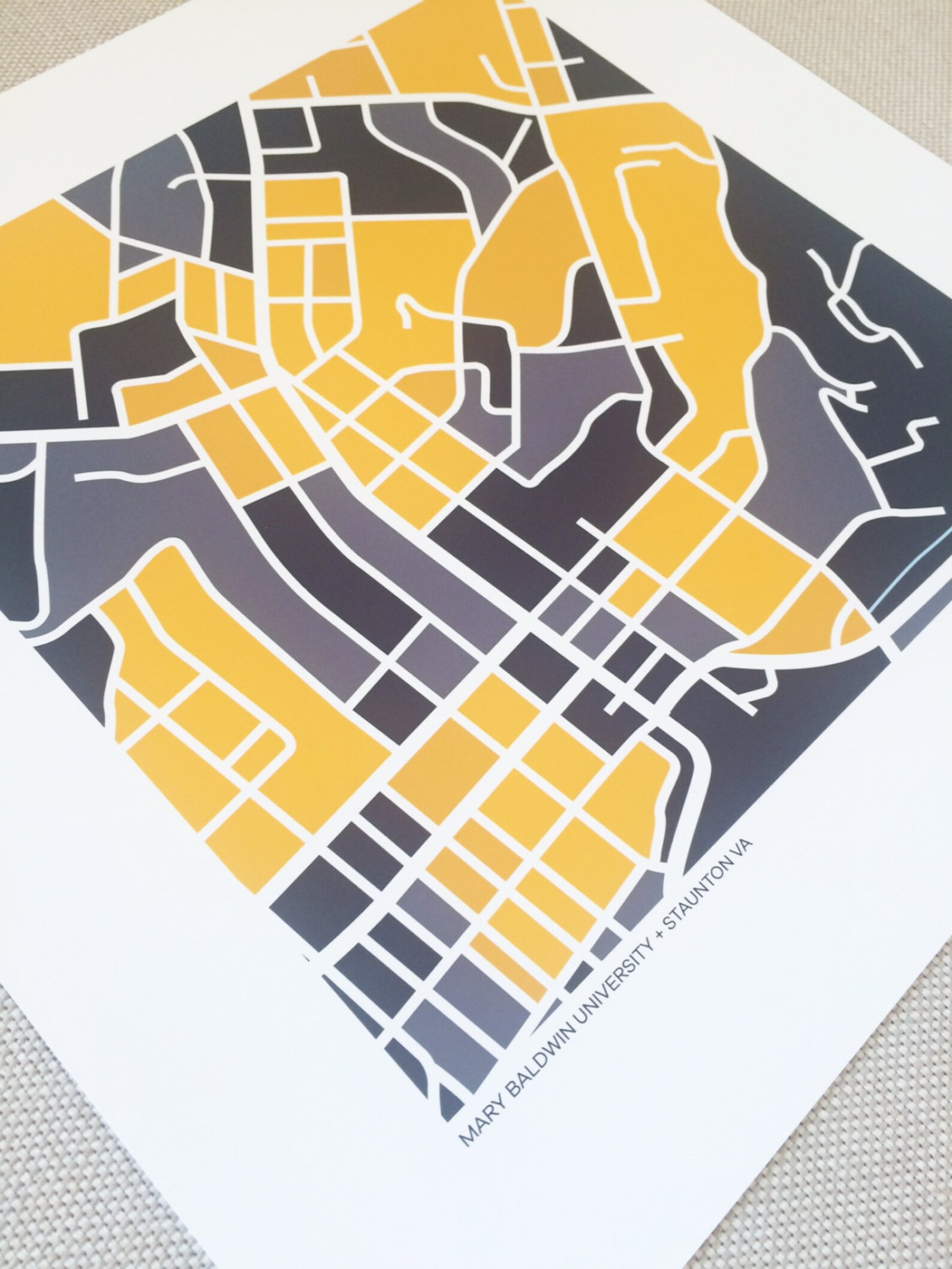 Mary Baldwin University Map Print Etsy