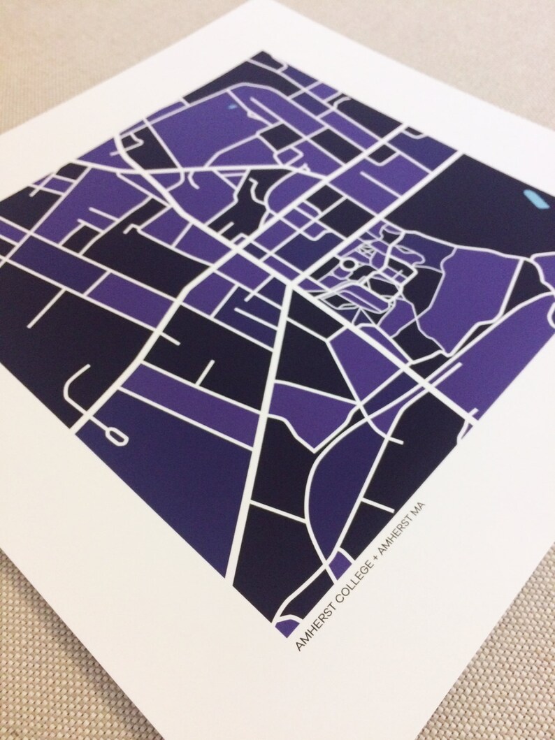 Amherst College Map Print Etsy